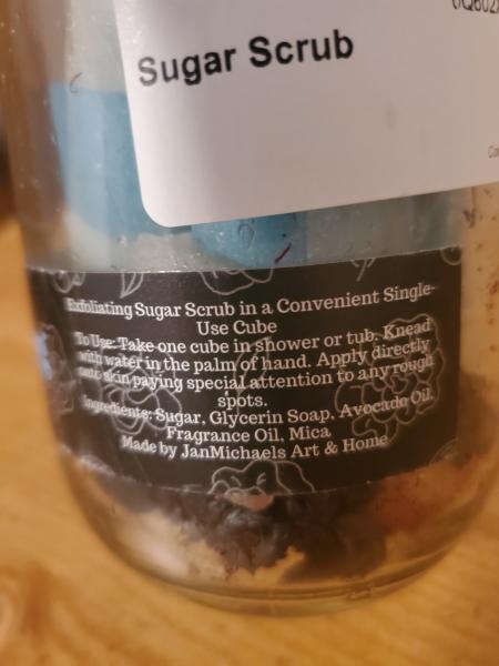 Vegan cooling spring sugar scrub scrub cube picture