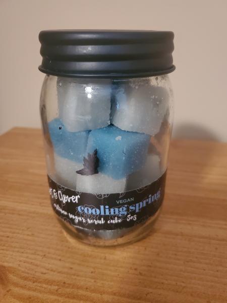 Vegan cooling spring sugar scrub scrub cube