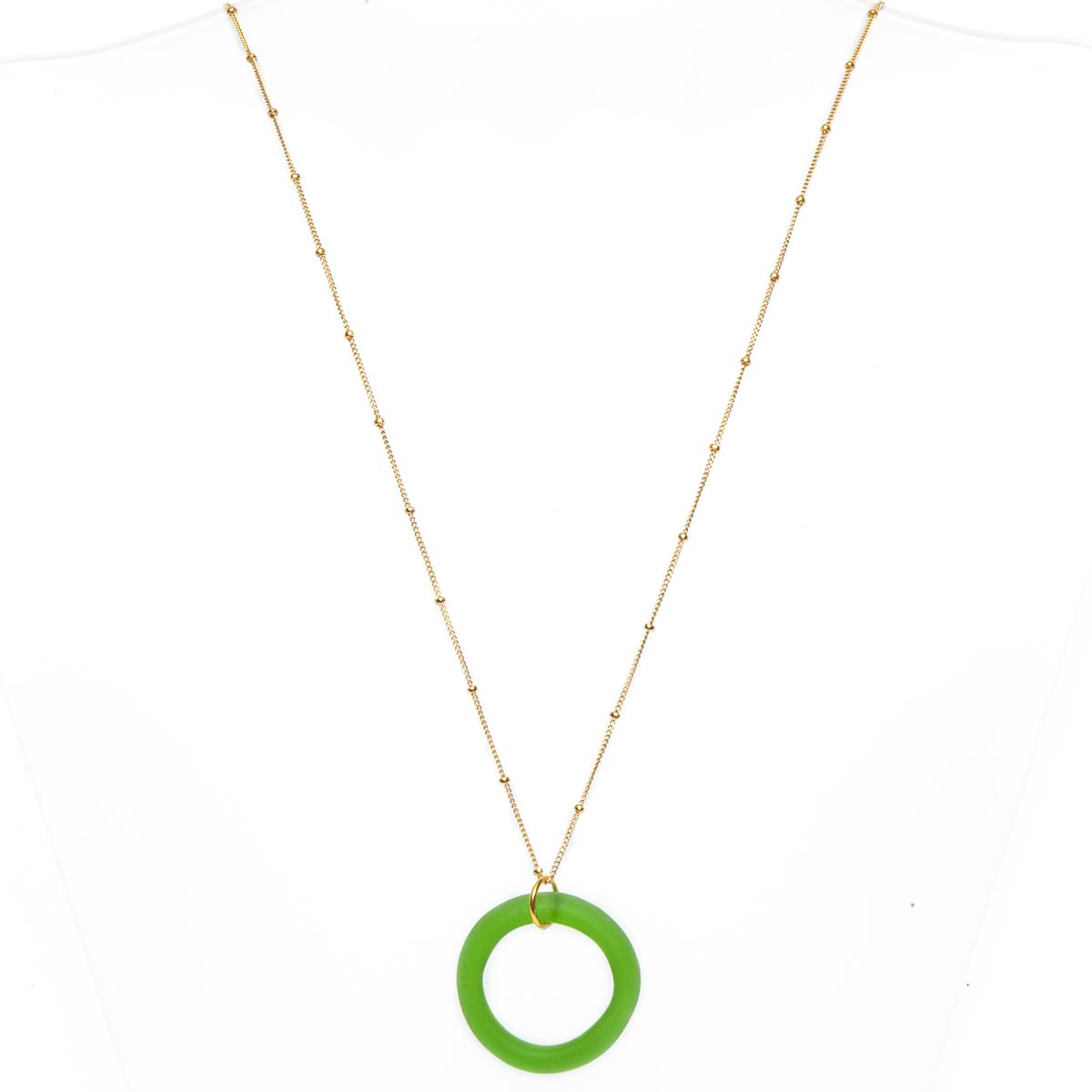 Recycled Bottle Seaglass Style Necklace | Gold | Perfect Stocking Stuffer picture