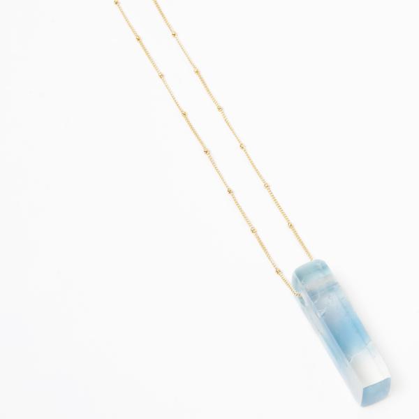 Recycled Glass Mosaic Necklace | Gold picture