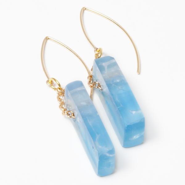 Recycled Glass Mosaic Earrings | Gold picture