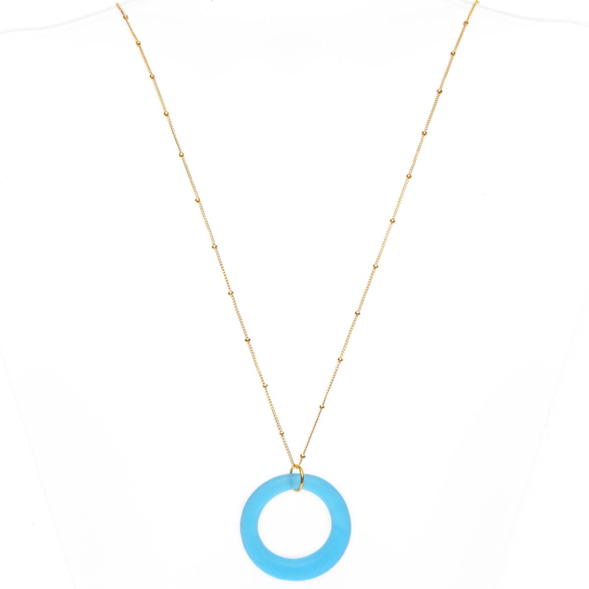 Recycled Bottle Seaglass Style Necklace | Gold | Perfect Stocking Stuffer picture