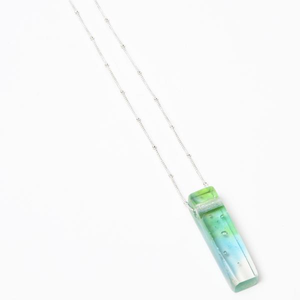 Recycled Glass Mosaic Necklace | Silver picture