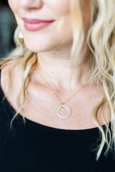 Recycled Bottle Seaglass Style Necklace | Gold | Perfect Stocking Stuffer picture