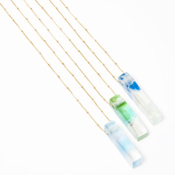 Recycled Glass Mosaic Necklace | Gold picture