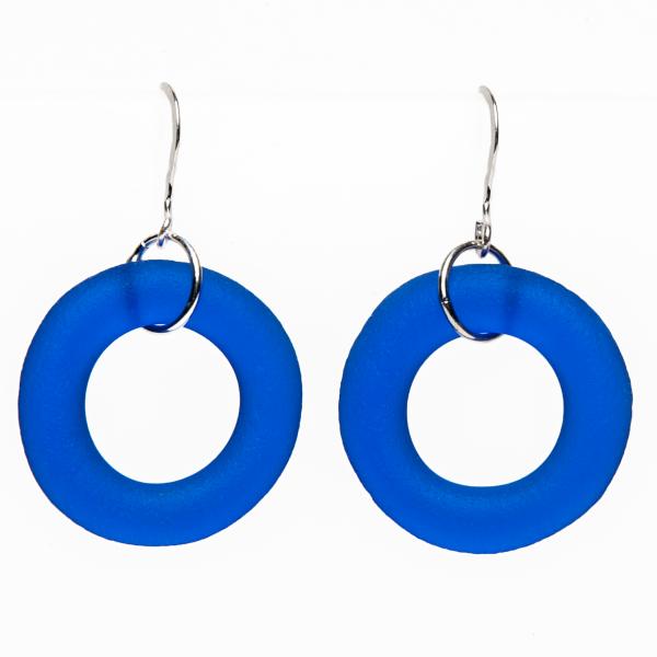 Recycled Glass Seaglass style Earrings | Silver picture