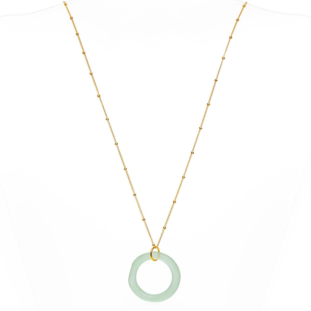 Recycled Bottle Seaglass Style Necklace | Gold | Perfect Stocking Stuffer picture