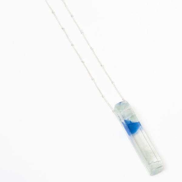 Recycled Glass Mosaic Necklace | Silver picture