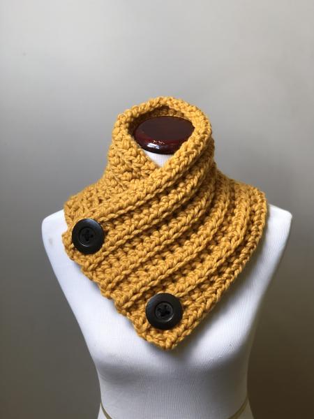 Button Up Cowl in Mustard