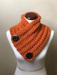 Button Up Cowl in Orange