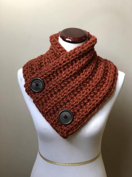 Button Up Cowl in Pumpkin Spice