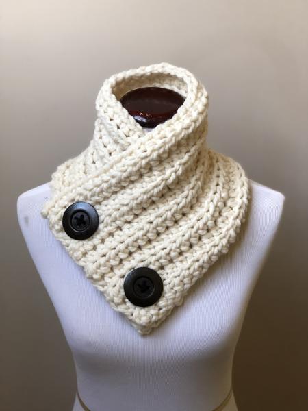 Button Up Cowl in Ivory