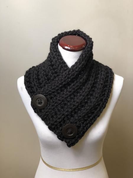 Button Up Cowl in Black picture