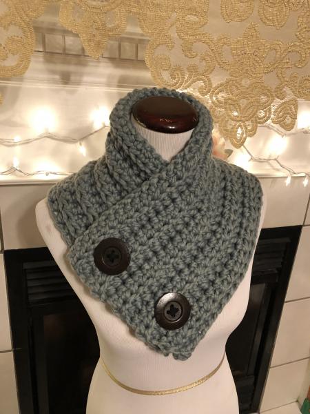 Button Up Cowl in Light Gray picture