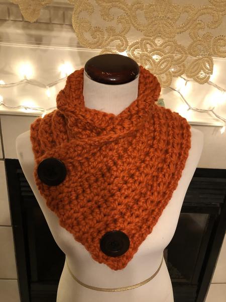 Button Up Cowl in Orange picture