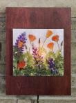 Single Panel Wall Sconce (Poppies and Lupine)