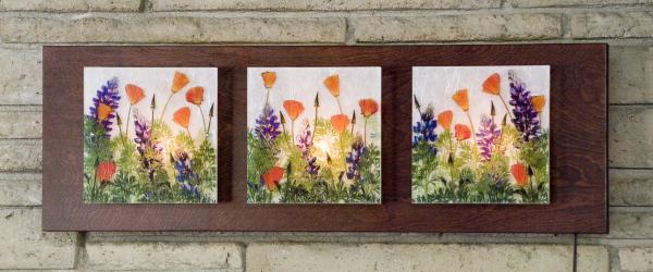 3 Panel Sconce (Poppies and Lupine) picture