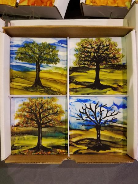 Hand Painted Coaster Set of 4 picture