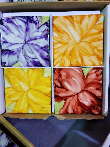 Hand Painted Coaster Set of 4 picture