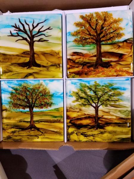 Hand Painted Coaster Set of 4 picture