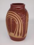 Paddled Red Vase