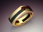 Multi-inlay Gem Dinosaur bone ring