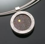 Dawn of the Solar System Pendant with Meteorite and Diamond