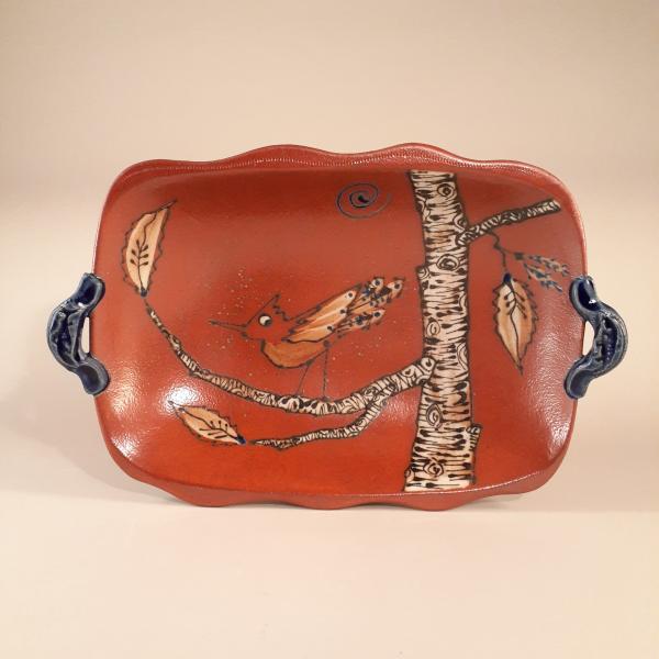 OVAL SERVING BOWL BIRCH & BIRD MOTIF