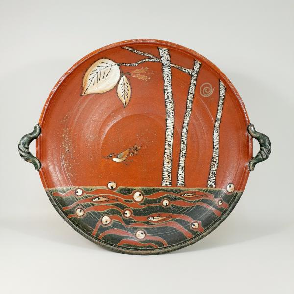 ROUND STONEWARE PLATTER 14"