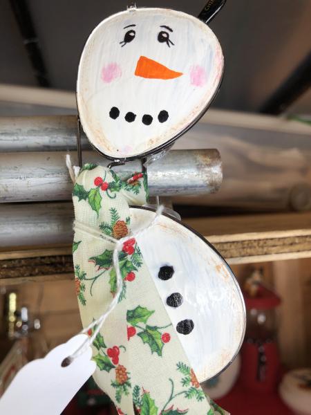 Upcycled sunglasses snowman picture