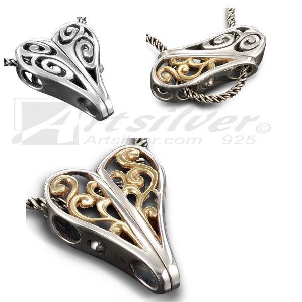 Multifor Two Tone Heart Pendant Style KS492 picture