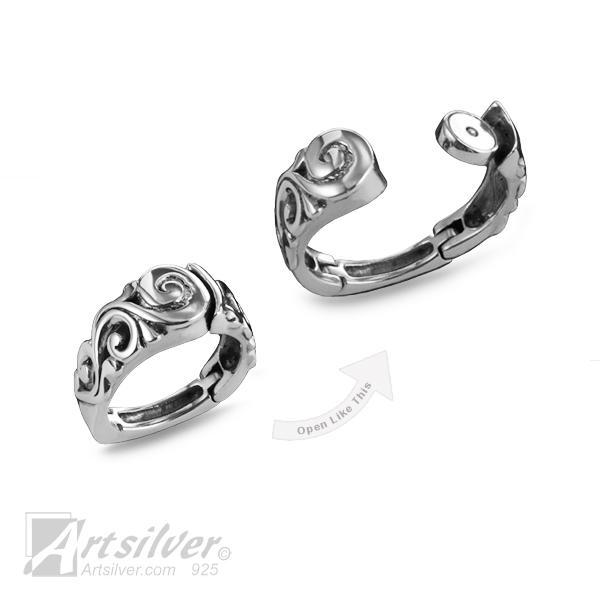 Hinged Scroll Pattern Top Opening Ring Style KS536 picture