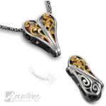 Multifor Two Tone Heart Pendant Style KS492