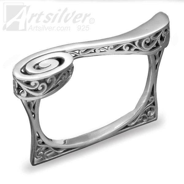 Square  Filigree Spiral Bangle KS305 picture