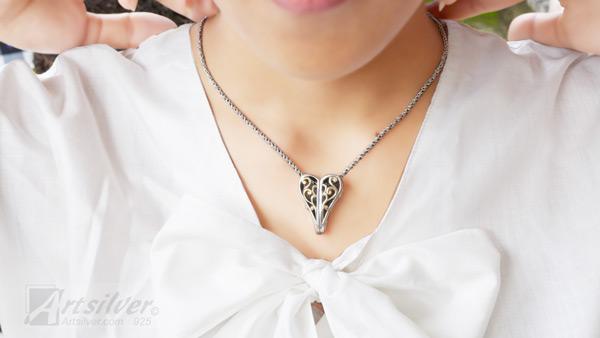 Multifor Two Tone Heart Pendant Style KS492 picture