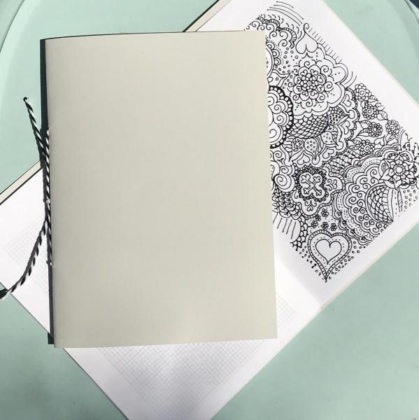 Grey Cover Scribbling Inspiration Journal -36 Page journal- 18 Inspirational Line Arts Scribbles for Coloring and Meditation picture