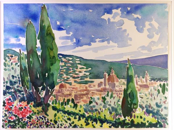 Supernatural View With Cypresses