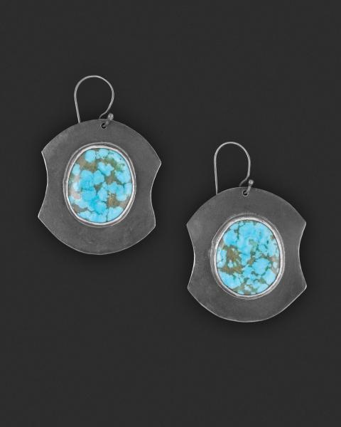 Turquoise Disc Earrings