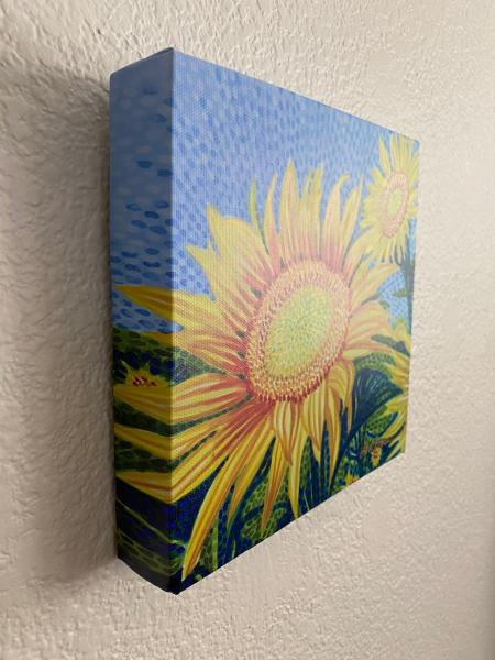 Watercolor Canvas Gallery Wrap Print - 8"x8" - "Sunflower" picture