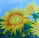 Watercolor Canvas Gallery Wrap Print - 8"x8" - "Sunflower"