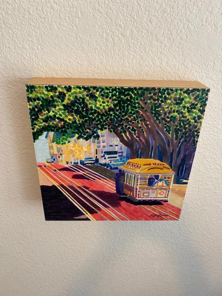 Original watercolor painting - 12"x12" - Trolley Love picture