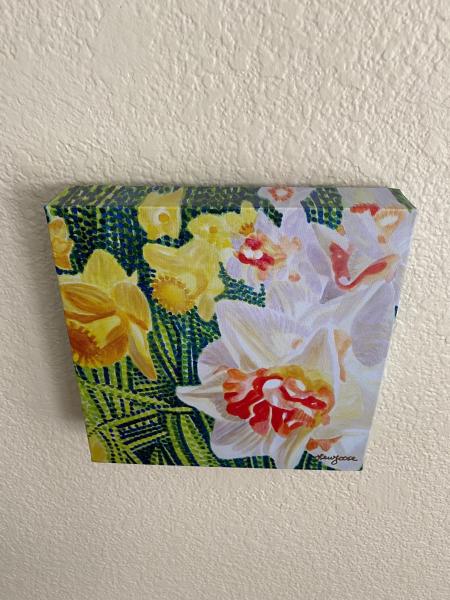 Watercolor Canvas Gallery Wrap Print - 8"x8" "Daffodil" picture
