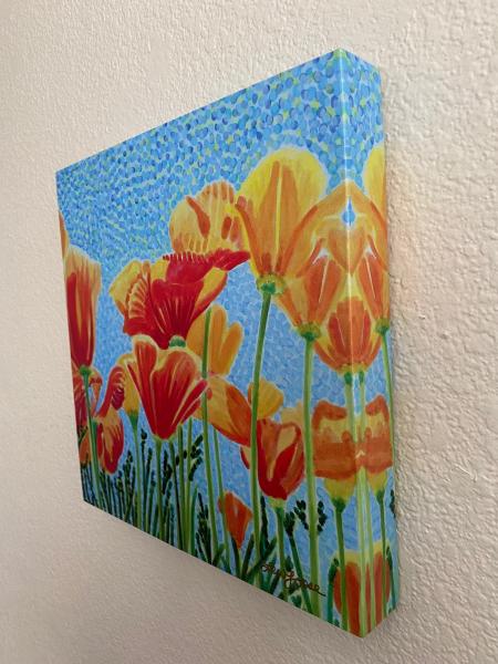 Watercolor Canvas Gallery Wrap Print - 12"x12" - "Poppy 1" picture