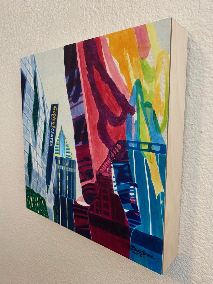 Original watercolor painting - 12"x12" - "Golden Together" picture