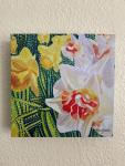 Watercolor Canvas Gallery Wrap Print - 8"x8" "Daffodil"