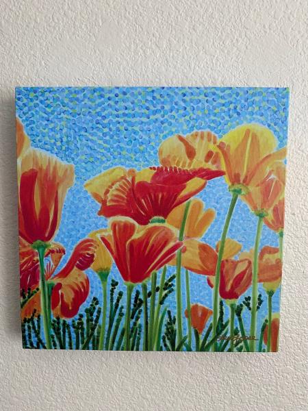 Watercolor Canvas Gallery Wrap Print - 12"x12" - "Poppy 1" picture