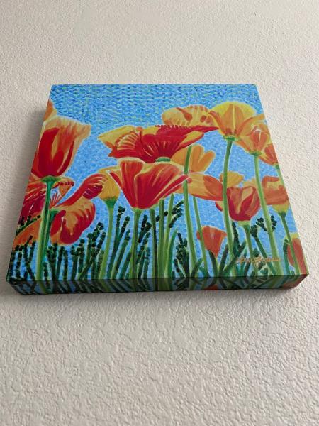 Watercolor Canvas Gallery Wrap Print - 12"x12" - "Poppy 1" picture