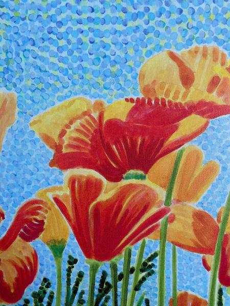 Watercolor Canvas Gallery Wrap Print - 12"x12" - "Poppy 1" picture