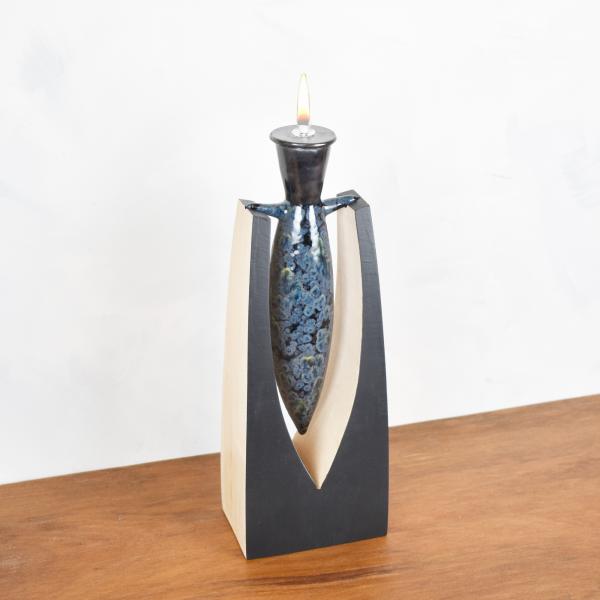 Pendulum Oil Lamp with Obsidian Glaze picture