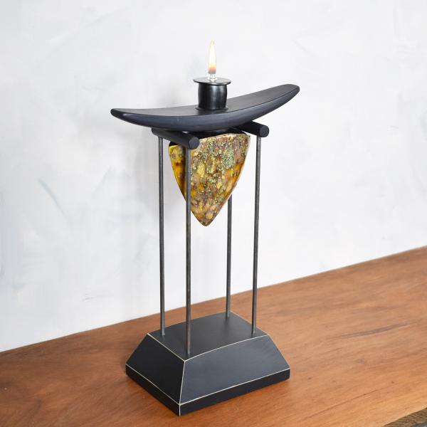 Pedistal Lamp- Arrow Vessel in Jeweled Embers picture